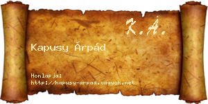 Kapusy Árpád névjegykártya
